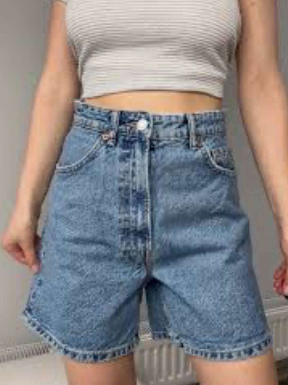 ZARA Mom Denim Long Shorts Light Wash Size 4-6